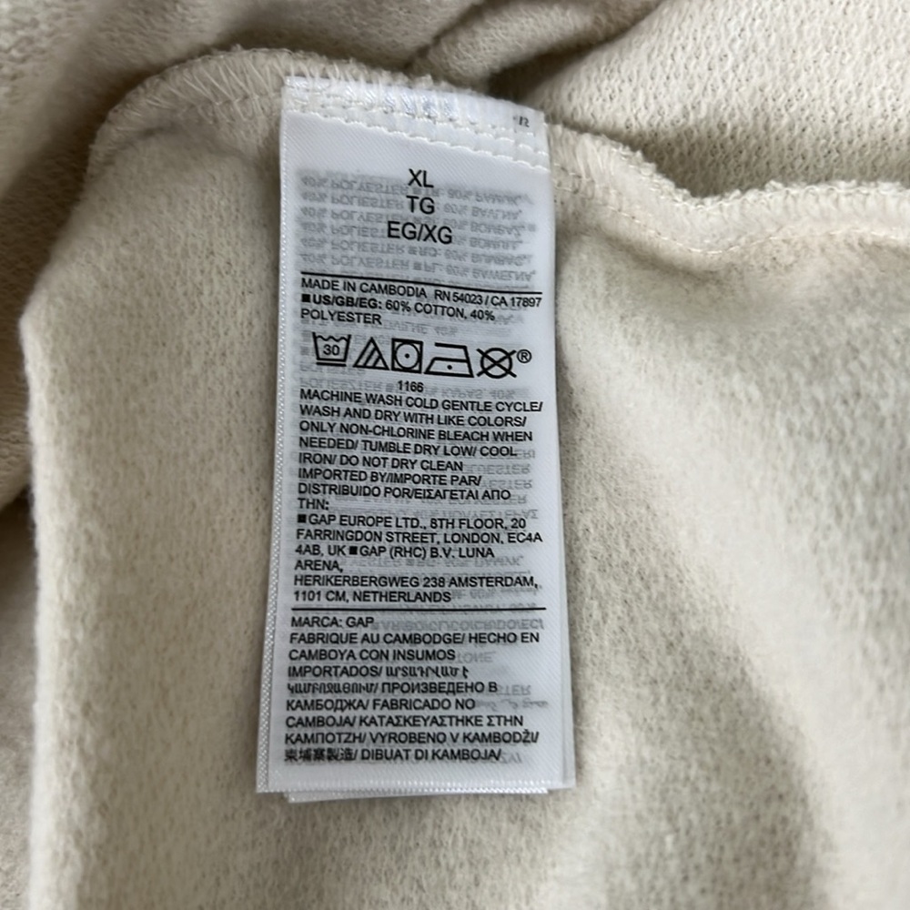 NWT - Gap Relaxed Henley Sweatshirt - size XL - tan chino color - Picture 7 of 7